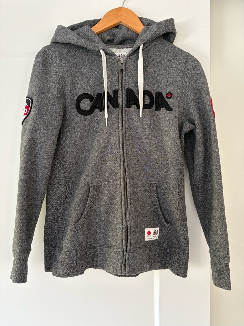 Canada Embroidered Full-Zip Hoodie - Gray